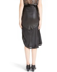 Haider Ackermann Leather Stretch Cotton Asymmetrical Skirt