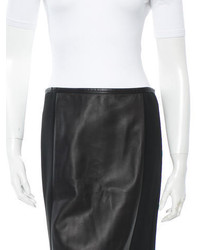 Narciso Rodriguez Leather Trimmed Skirt