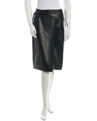 Chanel Leather Wrap Skirt
