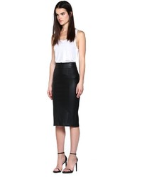Mackage Lucille L Black Leather Pencil Skirt