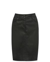 M&Co Coated Faux Leather Pencil Skirt Black 16