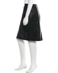 Michael Kors Michl Kors Knee Length Leather Skirt