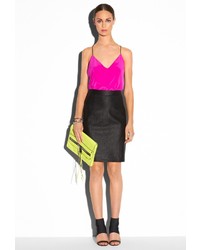 Milly Python Leather Pencil Skirt