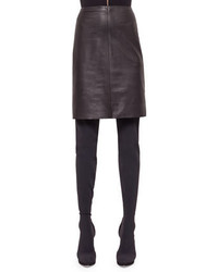 Akris Napa Leather Pencil Skirt Black