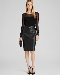Reiss Pencil Skirt Shannon Leather