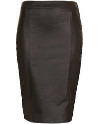 Topshop Petite Leather Look Pencil Skirt