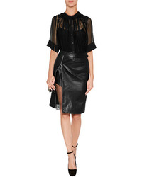 Preen By Thornton Bregazzi Leather Bond Skirt In Black