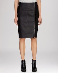 Karen Millen Skirt Textured Jersey Faux Leather