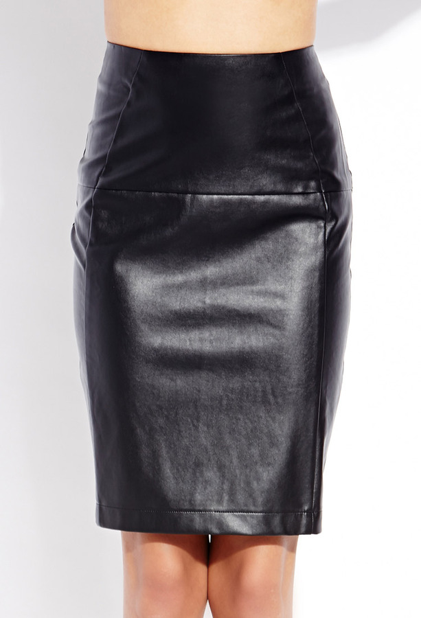 Forever 21 Sleek Faux Leather Pencil Skirt, $27 | Forever 21 | Lookastic