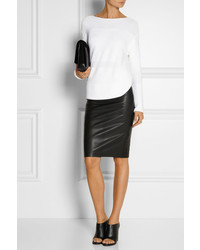 Helmut Lang Stretch Leather Pencil Skirt