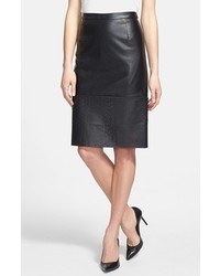 SUNDAY IN BROOKLYN Perforated Faux Leather Skirt Black Small P