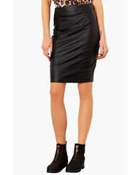 Topshop Faux Leather Pencil Skirt Black 0p