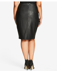 City Chic Trendy Plus Size Faux Leather Pencil Skirt