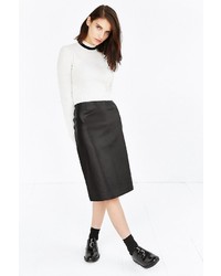 J.o.a. Vegan Leather Midi Pencil Skirt