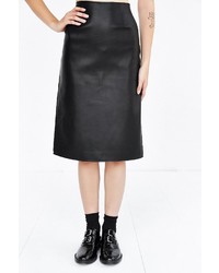 J.o.a. Vegan Leather Midi Pencil Skirt