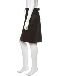 Saint Laurent Yves Leather Skirt