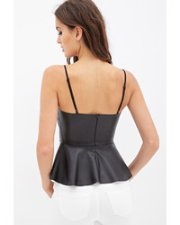 Forever 21 Faux Leather Peplum Cami