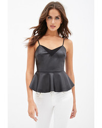 Forever 21 Faux Leather Peplum Cami