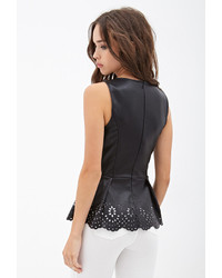 Forever 21 Faux Leather Peplum Top
