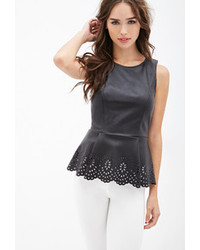 Forever 21 Faux Leather Peplum Top