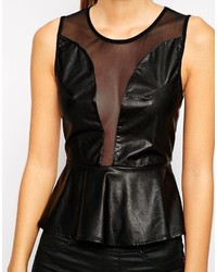 For Love & Lemons For Love And Lemons Lulu Faux Leather Top