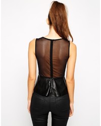 For Love & Lemons For Love And Lemons Lulu Faux Leather Top