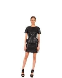MCQ Leather Peplum Dress Dress Black