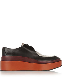 Jil Sander Ayers Paneled Leather Platform Loafers