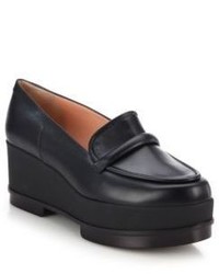 Robert Clergerie Yokole Leather Platform Loafers