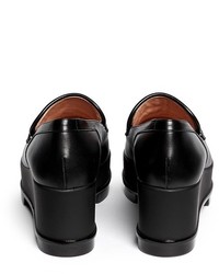Robert Clergerie Yokolej Leather Wedge Platform Loafers