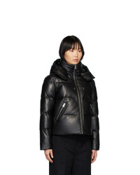 Mackage Black Down And Leather Short Jacket