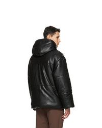 Nanushka Black Vegan Leather Hide Jacket