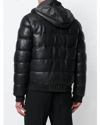 Les Hommes Leather Puffer Jacket