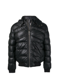 Les Hommes Leather Puffer Jacket