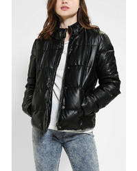 Sparkle & Fade Missy Vegan Leather Puffer Jacket