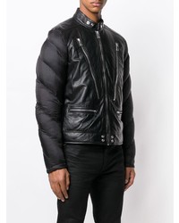 Diesel Padded Sleeve Leather Jacket