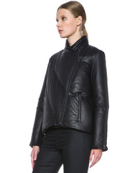 Helmut Lang Pitch Leather Puffer In Black