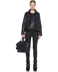 Helmut Lang Pitch Leather Puffer In Black