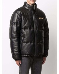 Moschino Quilted Down Feather Leather Jacket
