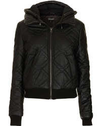 Topshop Quilted Faux Leather Puffer