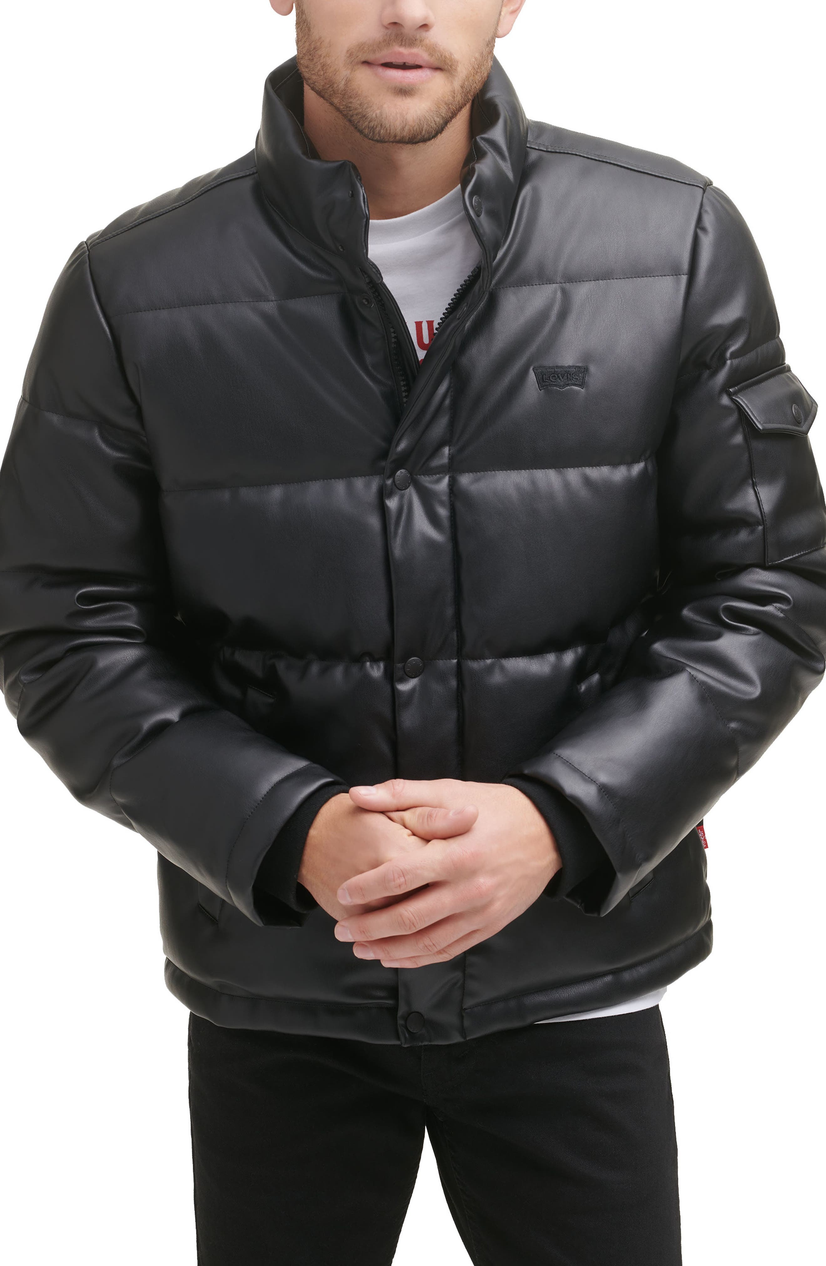 Levi's Water Resistant Faux Leather Puffer Jacket, $118 | Nordstrom ...