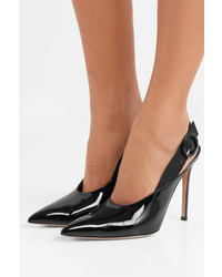 Gianvito Rossi 100 Patent Leather Slingback Pumps