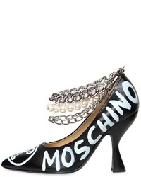 Moschino 100mm Painted Leather Heels W Chains