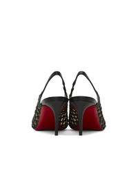 Christian Louboutin Black Cage And Sling 70 Heels