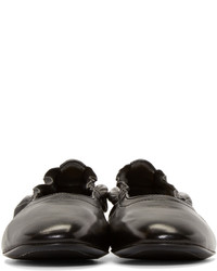 Robert Clergerie Black Leather Pocket Heels