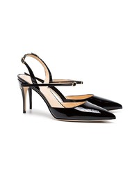 Jennifer Chamandi Black Vittorio 85 Patent Leather Pumps