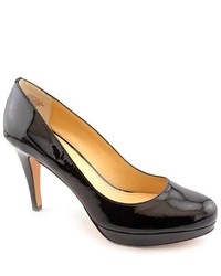 Circa Joan & David Pearly Black Patent Leather Pumps Heels Shoes