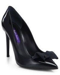 Ralph Lauren Collection Cemira Patent Leather Bow Pumps