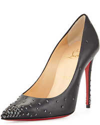 Christian Louboutin Degrastrass Leather 120mm Red Sole Pump Black