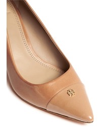 Tory Burch Fairford Patent Leather Toe Cap Pumps